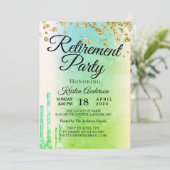Invitation Elégant Rosy Sparkly Parties scintillant Retraite (Debout devant)