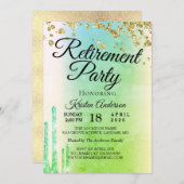 Invitation Elégant Rosy Sparkly Parties scintillant Retraite (Devant / Derrière)