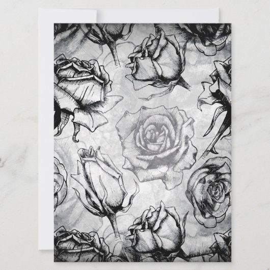 Invitation Elégant Rouge Blanc Noir Rose Floral Mariage Invit (Devant)