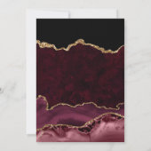 Invitation Élégant Rouge et Or Parties scintillant Agate Quin (Dos)