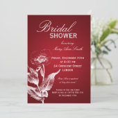 Invitation Élégant rouge Fête de l'mariée (Debout devant)
