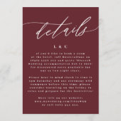 Invitation Élégant Rouge foncé Plum Bourgogne Blanc Le Mariag (Dos)