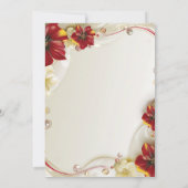 Invitation Élégant Rouge or Floral Charra Quinceanera (Dos)