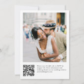 Invitation Élégant Rouge Poinsettia Mariage photo de Noël (Dos)