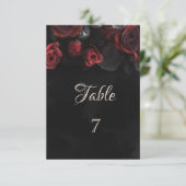 Invitation Élégant rouge roses gothique (Debout devant)