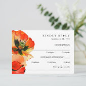 Invitation Élégant Rouge Rouge Rouge Rouge Pavot Répondre Kin (Debout devant)