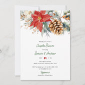 Invitation Elégant Rouge Vert Noël Couples Douche (Devant)