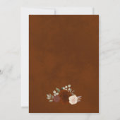 Invitation Elégant rouille orange aquarelle Mariage floral (Dos)