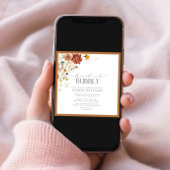 Invitation Elégant rouille Orange Brunch & Bubbly Shower Invi