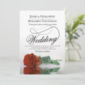 Invitation Elégant rouille Rose Classy Script Mariage (Debout devant)