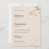 Invitation Elégant rousse pêche romantique Mariage floral (Devant)