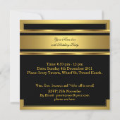 Invitation Elégant Royal Black Gold Anniversaire Prince King (Dos)