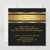 Invitation Elégant Royal Black Gold Anniversaire Prince King  (Dos)