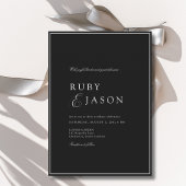 Invitation Elegant Royal Black & White Wedding