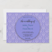 Invitation Elégant Royal Blue Damask Classic Mariage (Devant)