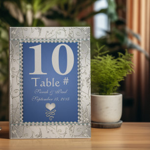 Invitation Elégant Royal Blue et Silver Table No.