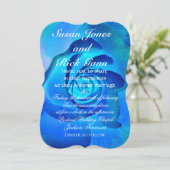 Invitation Elégant Royal Blue Floral Modèle Mariage (Debout devant)