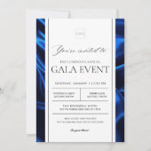 Invitation Élégant Royal Blue Gala de collecte de fonds (Devant)