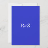 Invitation Elégant Royal Blue Moderne Monogramme Mariage (Dos)
