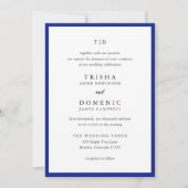 Invitation Elégant Royal Blue Monogram Mariage moderne (Devant)