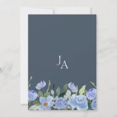 Invitation Élégant Royal Blue Opulence Fleur sauvage Mariage (Dos)