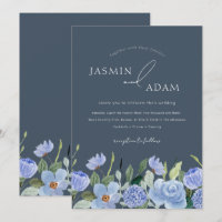 Élégant Royal Blue Opulence Fleur sauvage Mariage
