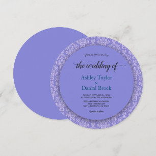 Invitation Elégant Royal Blue Ornate Chic Mariage damassé