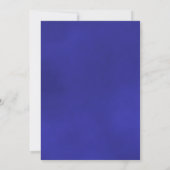 Invitation Elégant Royal Blue Reflet Rose Virtual Mariage (Dos)