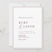 Invitation Elegant Royal Burgundy & White Script Wedding (Devant)