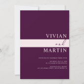 Invitation Élégant Royal Crimson Mariage tout-en-un QR (Devant)