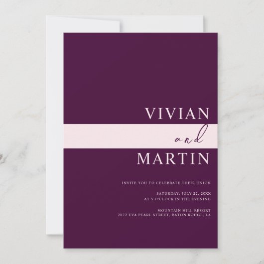 Invitation Élégant Royal Crimson Mariage tout-en-un QR (Devant)