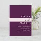 Invitation Élégant Royal Crimson Mariage tout-en-un QR (Debout devant)