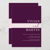 Invitation Élégant Royal Crimson Mariage tout-en-un QR (Devant / Derrière)