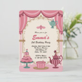 Invitation Elegant Royal Girls Tea Party Birthday (Debout devant)