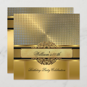 Invitation Élégant Royal Gold Birthday Party Hommes Mans 2