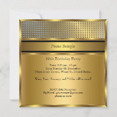 Invitation Élégant Royal Gold Birthday Party Hommes Mans 3 (Dos)
