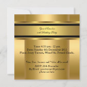 Invitation Élégant Royal Gold Birthday Party Hommes's Mans (Dos)