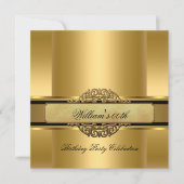 Invitation Élégant Royal Gold Birthday Party Hommes's Mans (Devant)