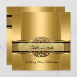 Invitation Élégant Royal Gold Birthday Party Hommes's Mans