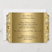Invitation Elégant Royal Gold Black fête d'anniversaire Flora (Dos)