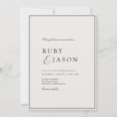 Invitation Elegant Royal Ivory & Black  Wedding (Devant)