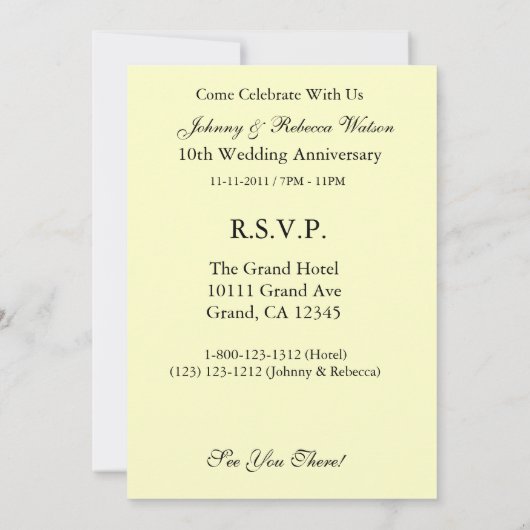 Invitation Élégant RSVP pour chandelles personnalisées (Dos)