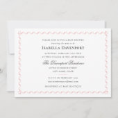 Invitation Élégant ruban bonbon Baby shower rayé rose (Devant)