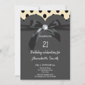 Invitation Élégant ruban chic moderne Anniversaire (Devant)