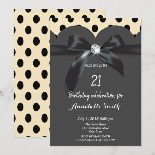 Invitation Élégant ruban chic moderne Anniversaire