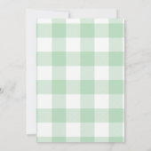 Invitation Élégant Ruban Gingham Vert Sauge pour Mariage (Dos)