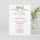 Invitation Élégant Ruban Romantique Mariage (Debout devant)