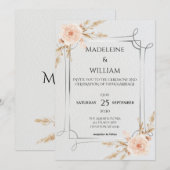 Invitation Elégant Rustic Boho Fleur sauvage Mariage (Devant / Derrière)