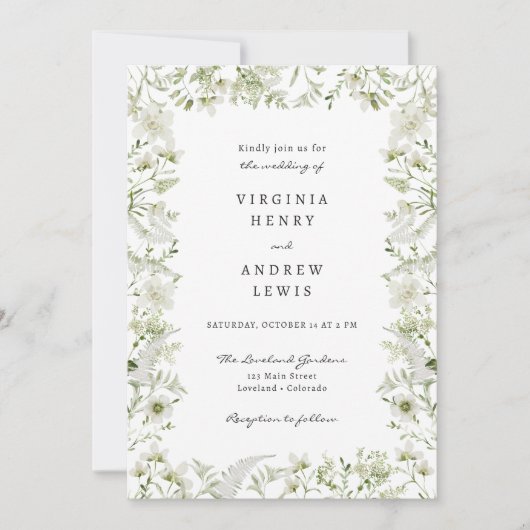 Invitation Elégant Rustic Boho Mariage de verdure (Devant)