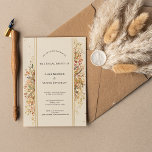 Invitation Elégant Rustic Fall Beige Engagement Party<br><div class="desc">Cette élégante palette rustique d'automne Beige Mariage Engagement Party Invitation design présente une palette neutre intemporelle de beige et d'or avec des ornements délicatement muets de branches dorées et de jolies fleurs d'automne avec des feuilles en rouge, cuivre, rose poussiéreux, orange brûlé, terre cuite, et la couleur pleine automne fleurissent....</div>